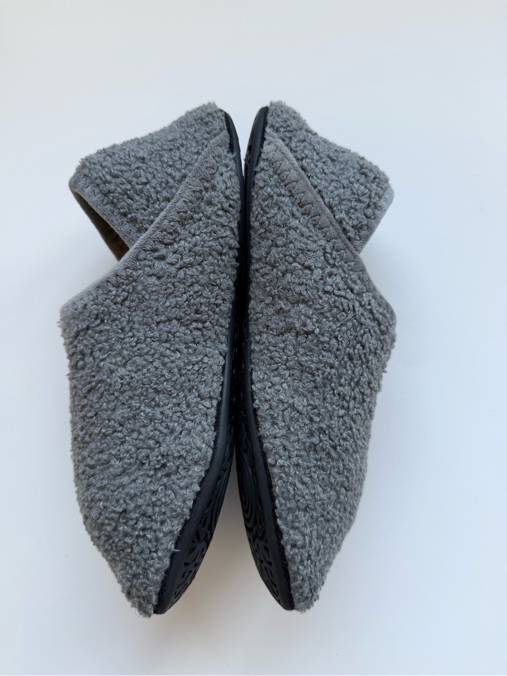 Gray Sherpa One-Piece Slippers